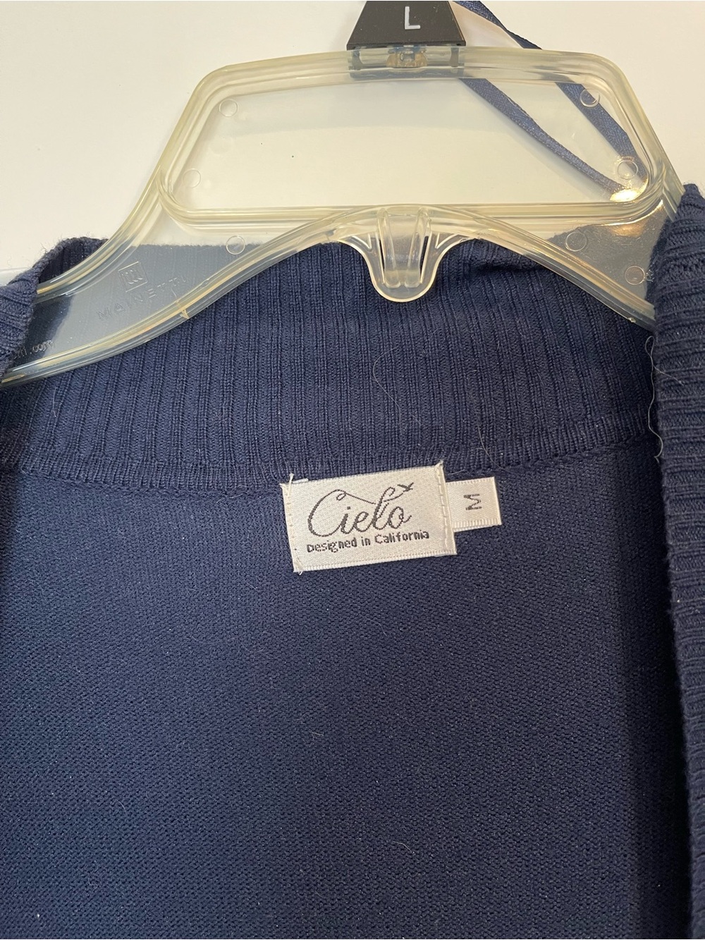 Cielo Dark Navy Ribbed Crew Sweater